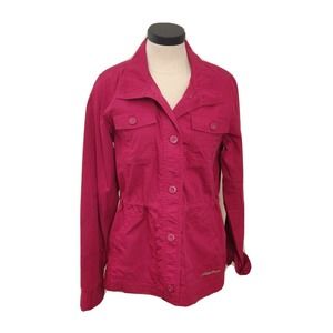 Eddie Bauer Women's Jacket Size Small Pink Cinchable Waist Pockets Shacket.